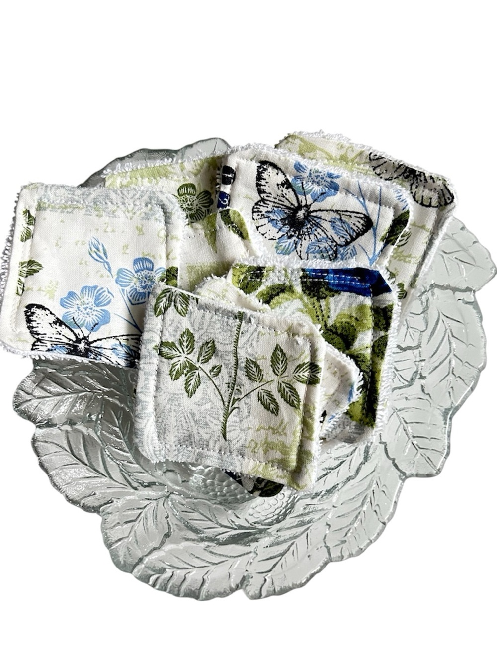 Hand Crafted Eco Friendly Reusable 10 Facial Makeup Wipes Cotton Terry Cloth